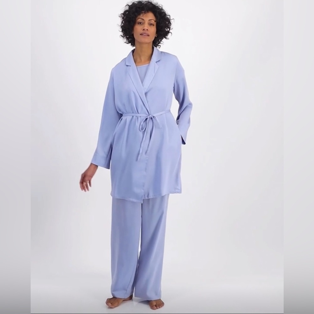 STATE OF THE DAY 3 Piece Women’s Blue Crepe De Chine Sleep Collection NWT